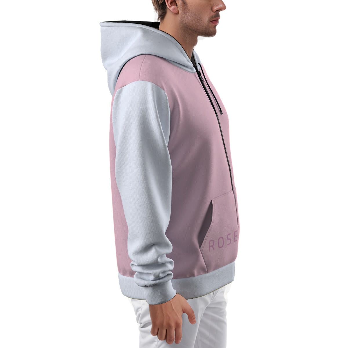 Pink and white hoodie