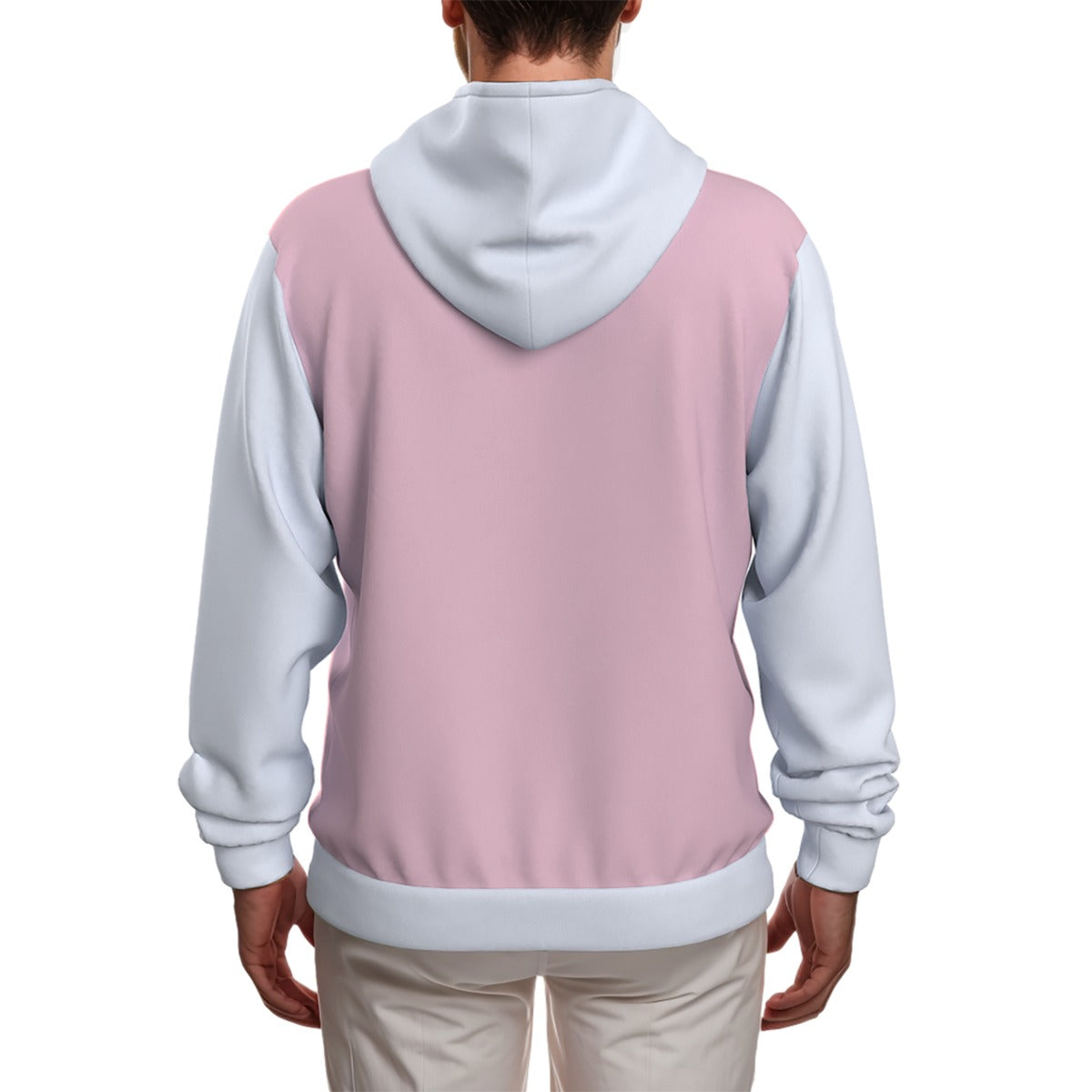 Pink and white hoodie