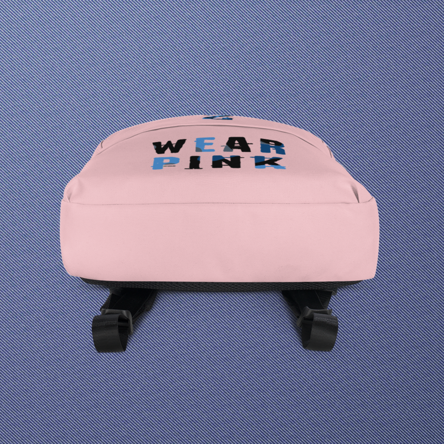 Backpack pink and blue logo