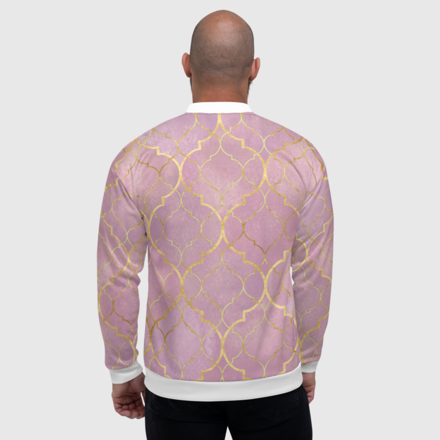 Bomber Jacket gold drawing and white pocket