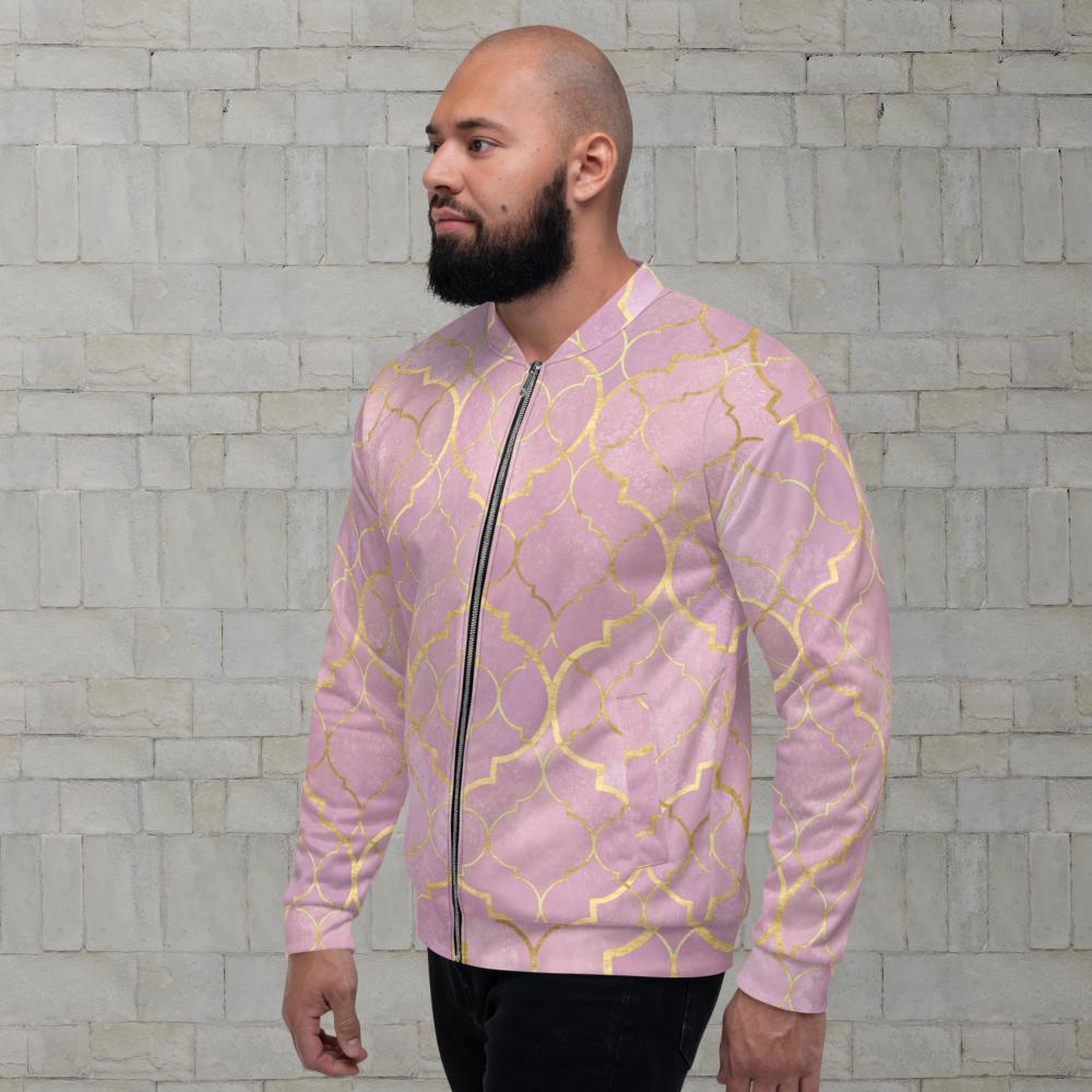Bomber Jacket pink and gold draw