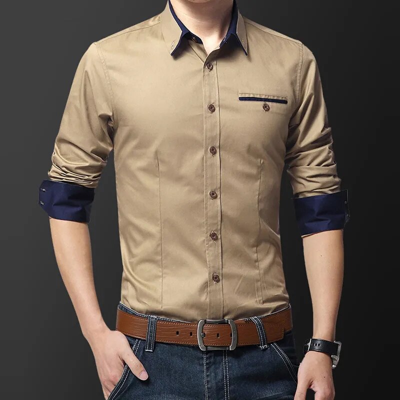 Casual Men Long Sleeve Shirt Design