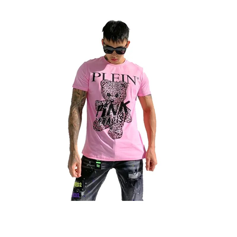 Men top rhinestones teddy bear plein