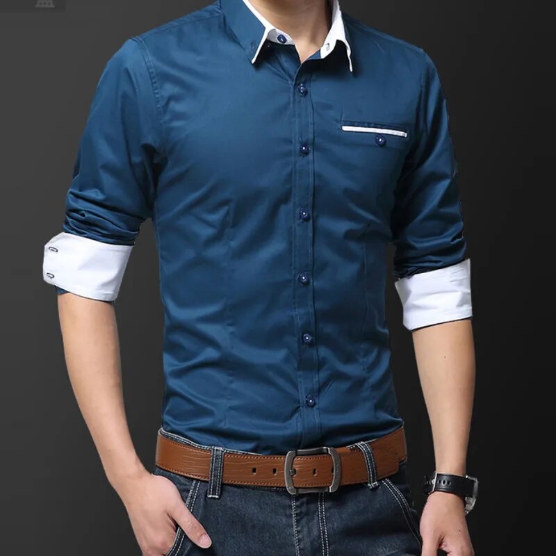 Casual Men Long Sleeve Shirt Design