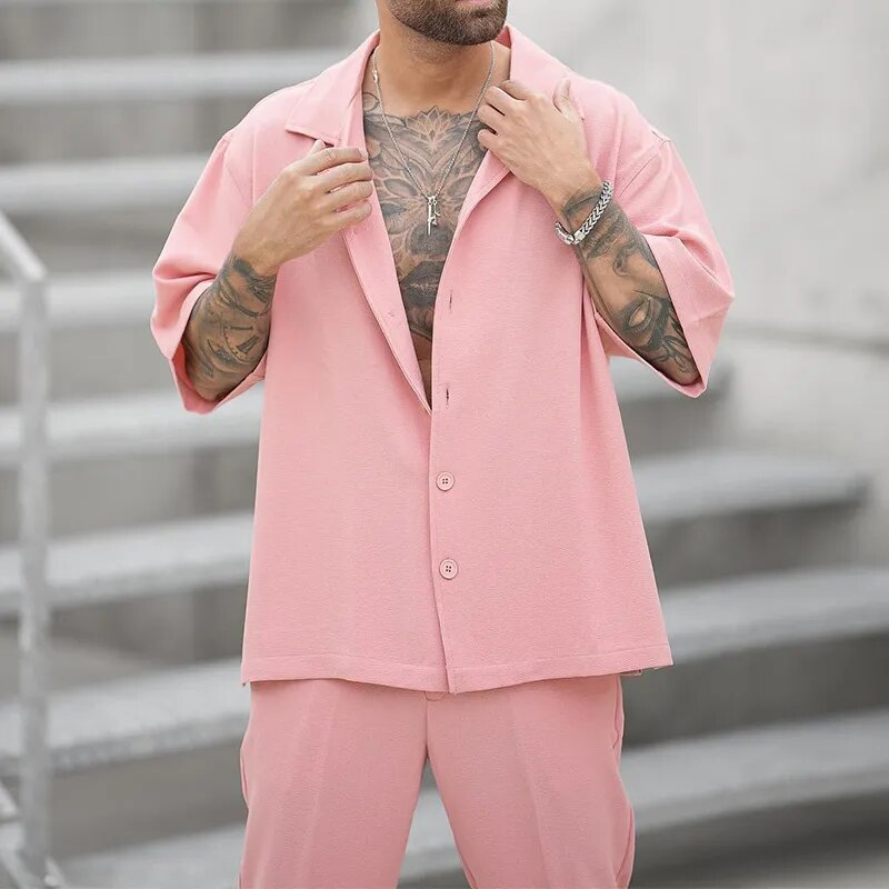 Pink Casual Suit Fashion