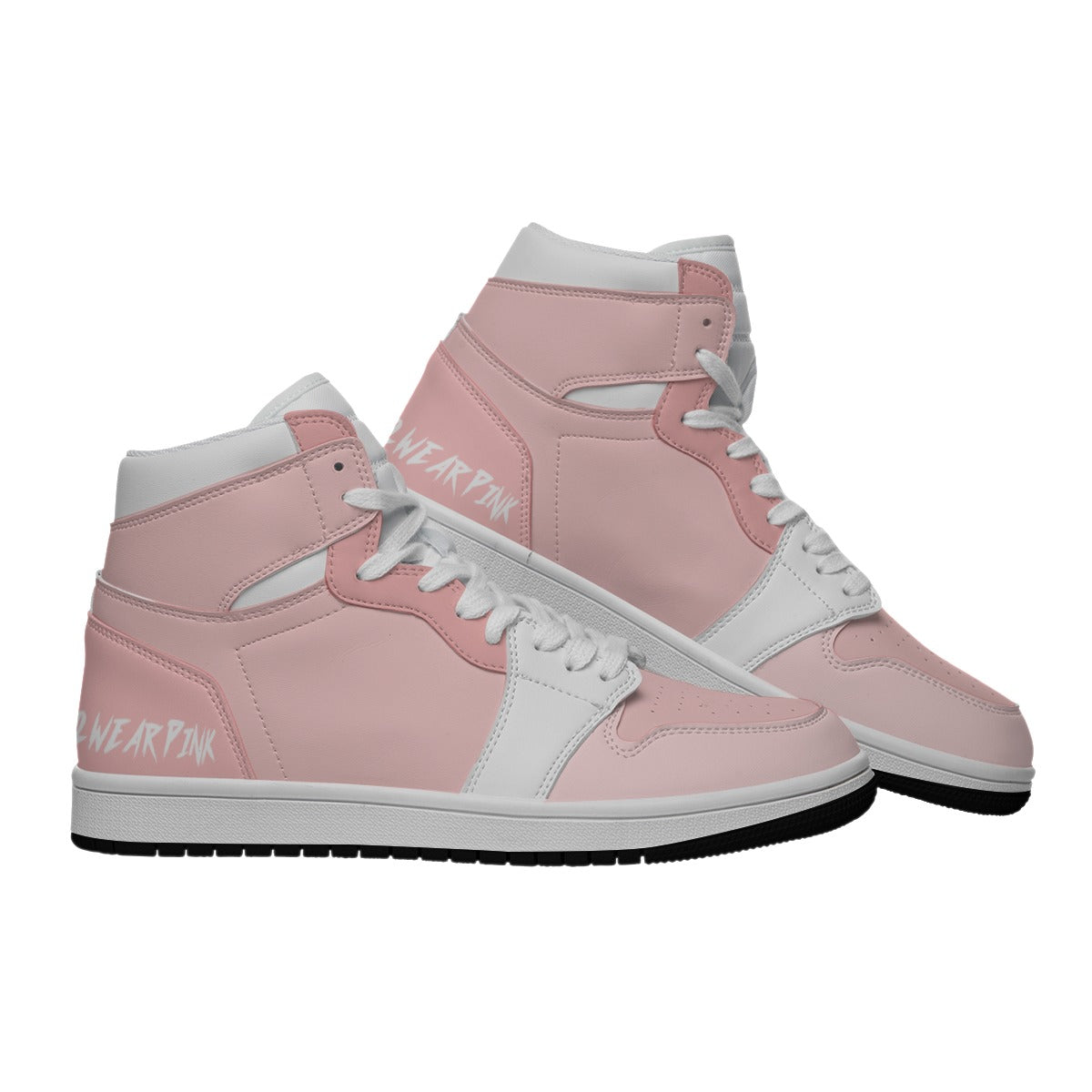 Men's Synthetic Leather Stitching Shoes pink and white