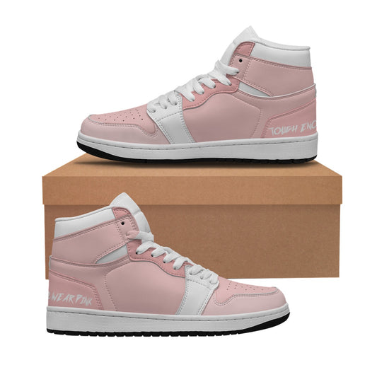 Men's Synthetic Leather Stitching Shoes pink and white