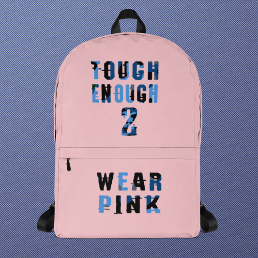 Backpack pink and blue logo