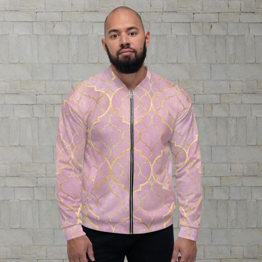 Bomber Jacket pink and gold draw