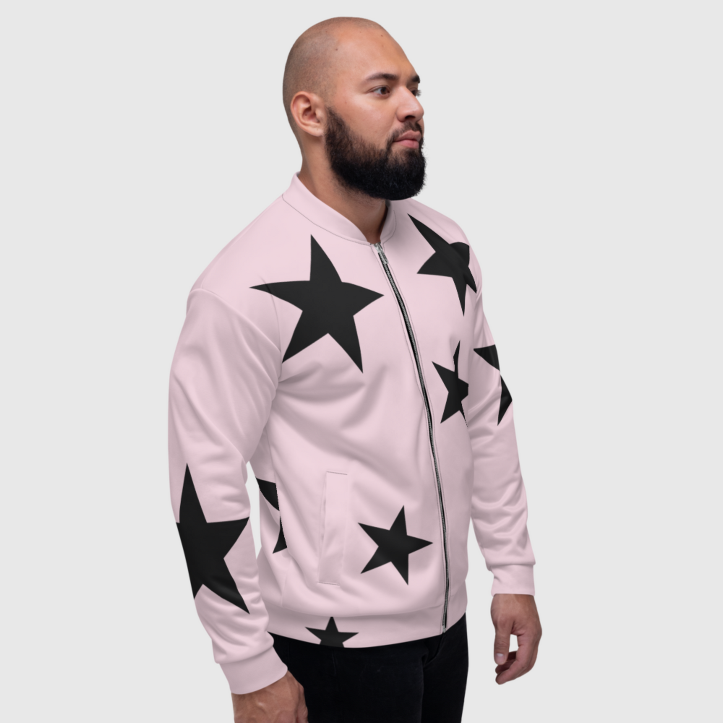 Bomber Jacket pale pink stars