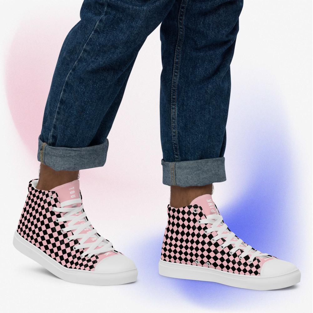 Men’s high top canvas shoes black damier